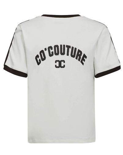 Co'Couture - Edge CC Stripe V T-shirt - Off White/Mocca
